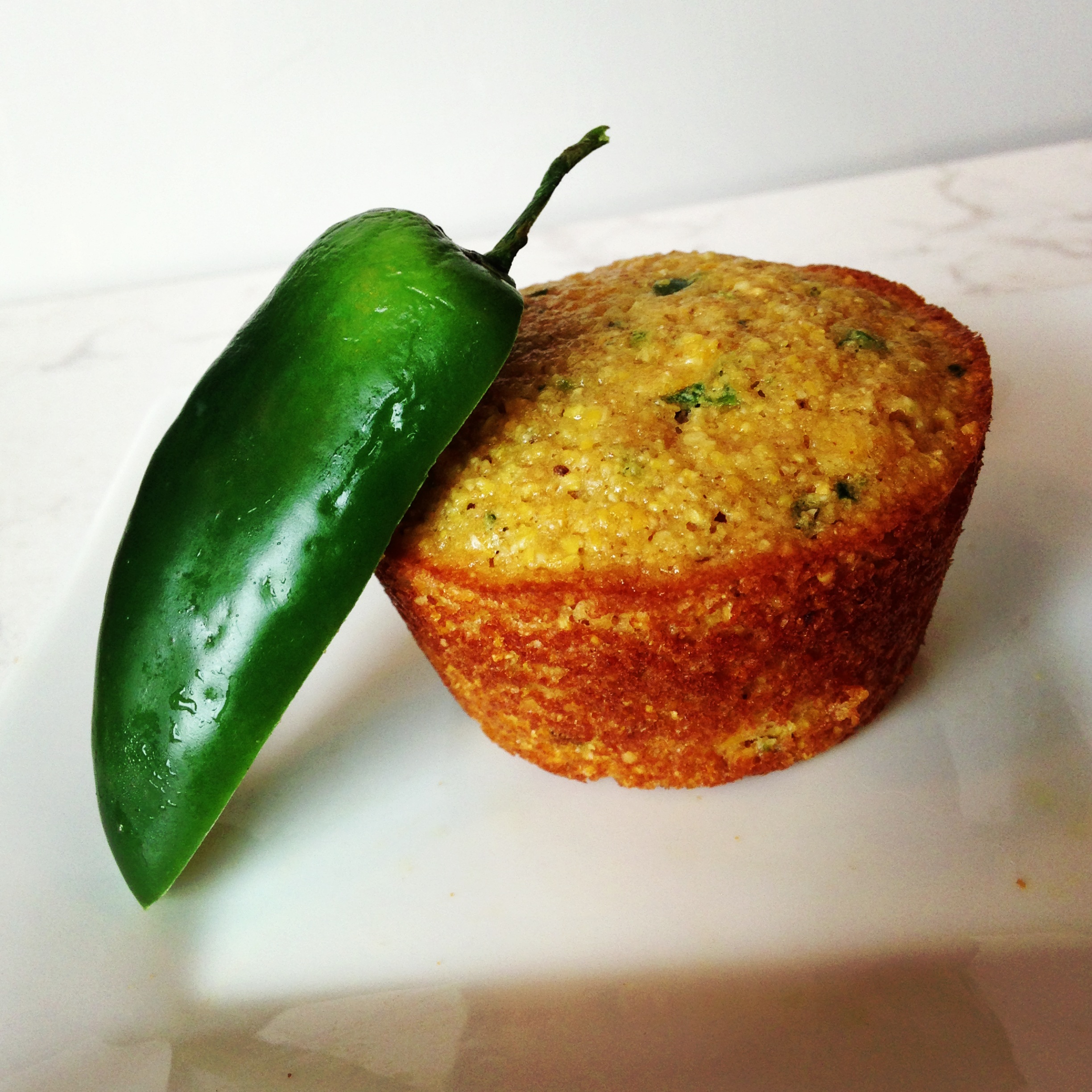Sweet Whole Grain Corn Muffins with Jalapenos