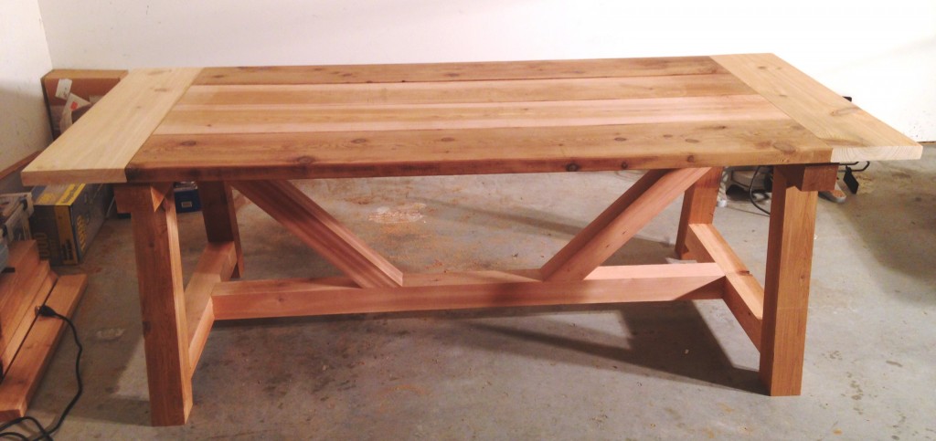 Finished Ana White 4x4 Truss Table - pre-stain