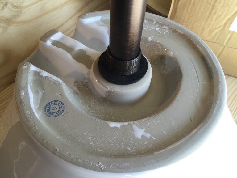 Attach the drain to the vessel sink