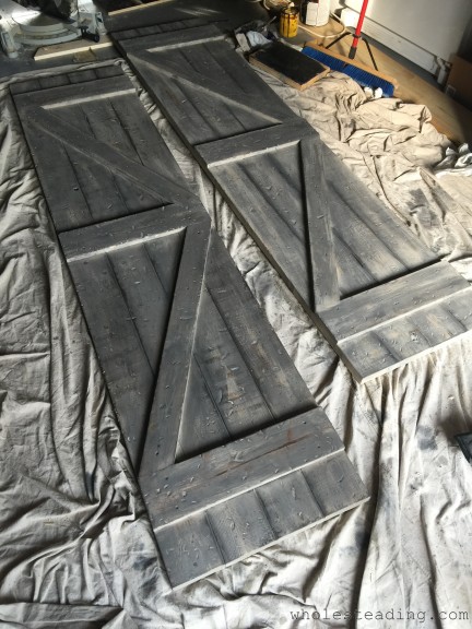 The doors during the finishing process
