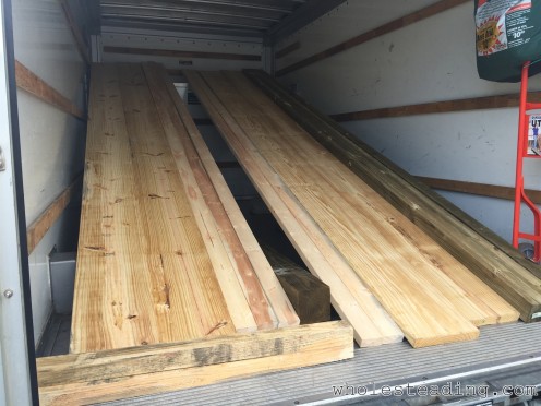 Picking up the wood from Lowe's in a rented 17' U-Haul truck
