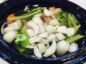 Making Chicken Stock: Add Vegetables, Chicken and Water to Pot