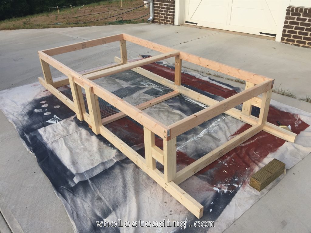 The finished frame. Ready for paint, roof, and wire mesh.